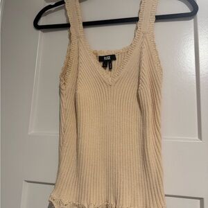 Paige Cream Ribbed Knit Tank Top